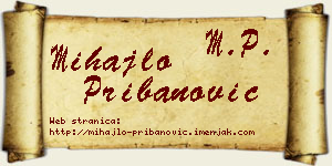 Mihajlo Pribanović vizit kartica